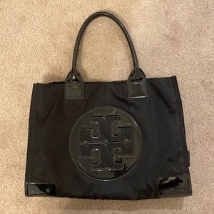 Tory Burch Black Patent Tote Bag